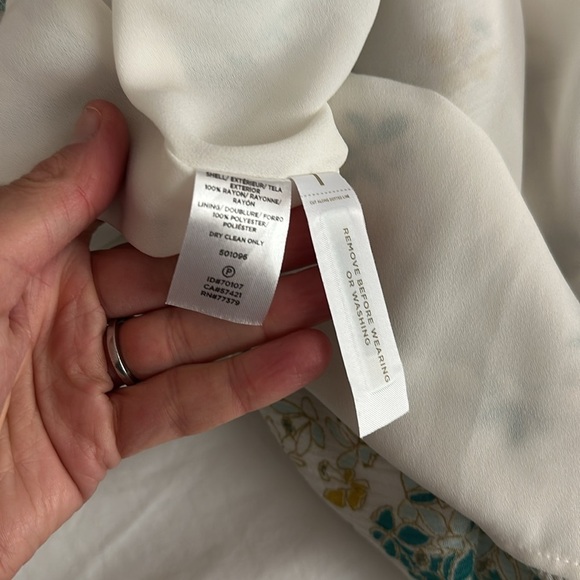 LOFT White & Green Floral Print Dress Small - Picture 7 of 7